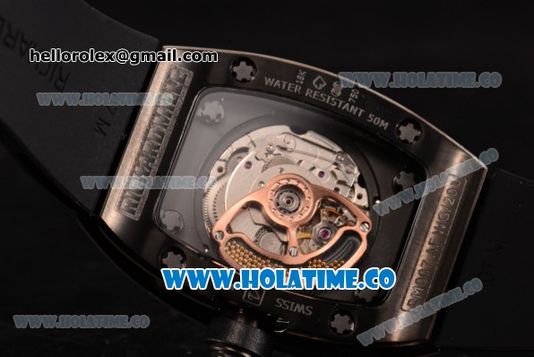 Richard Mille RM 007 Miyota 9015 Automatic PVD Case with Skeleton Dial and White Arabic Numeal Markers (K) - Click Image to Close